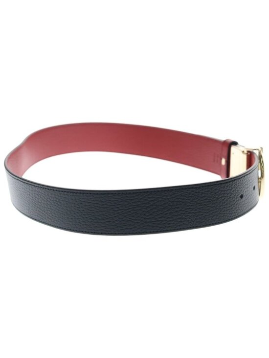 Gucci GG Buckle Reversible Leather Belt Gold Black main image 5